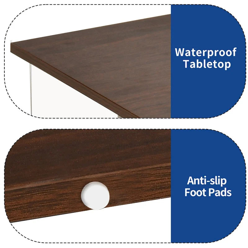 Table basse carrée moderne Moasis avec tiroirs et lumière LED, table de centre en acrylique et bois