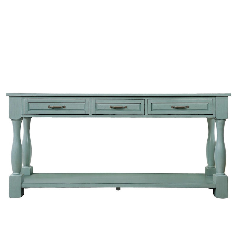 Console en bois avec 3 tiroirs et 1 étagère inférieure