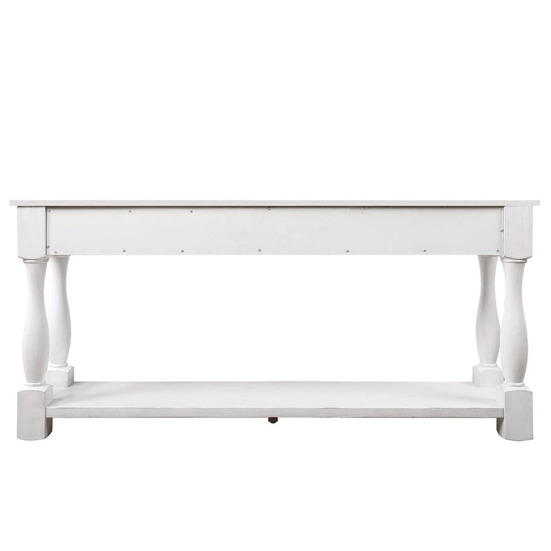 Console en bois avec 3 tiroirs et 1 étagère inférieure