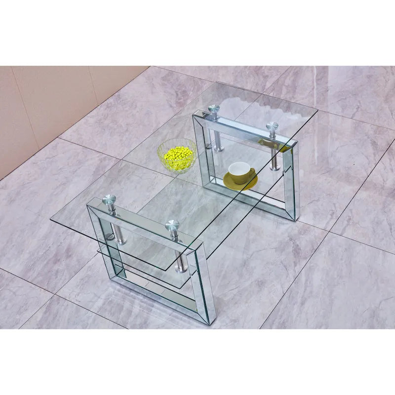 Table basse en verre trempé transparent