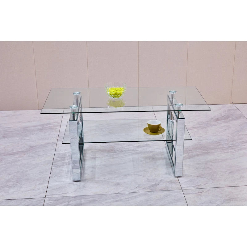 Table basse en verre trempé transparent