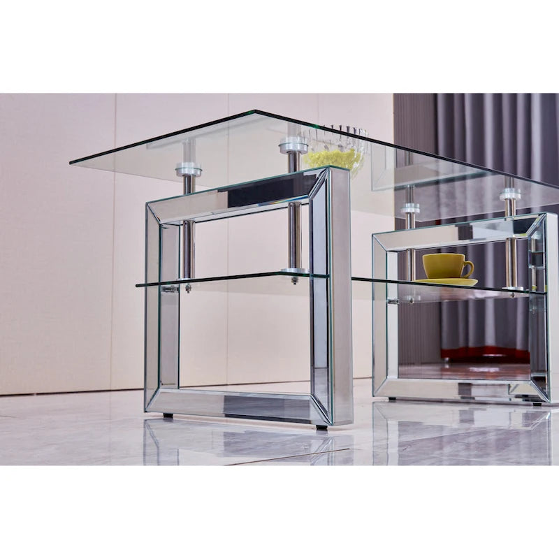 Table basse en verre trempé transparent