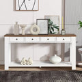 Console en bois de pin avec 4 tiroirs et étagère inférieure pour entrée ou couloir