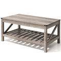 VredHom Table basse de salon avec étagère – 46 cm (H) x 102 cm (L) x 56 cm (P)