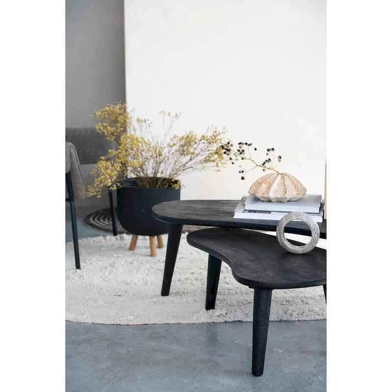 Tables basses gigognes oblongues en bois - 43,0L x 21,0l x 15,0H