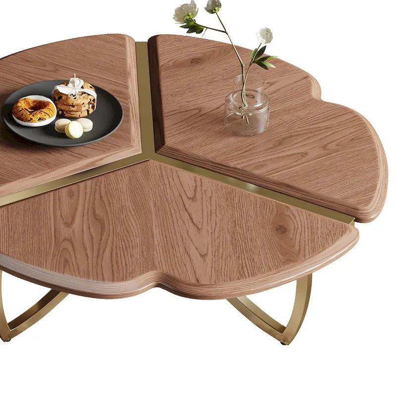 Tables basses gigognes rondes en noyer, style Mid-Century, 2 pièces - 39,8L * 39,8l * 15H