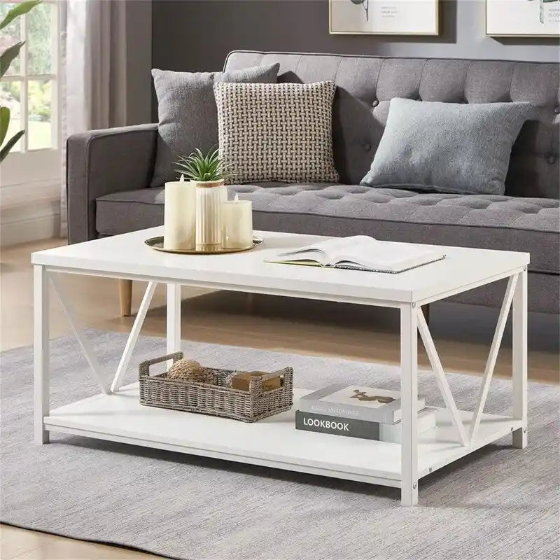 Table basse en bois rustique - 21,6P x 39,3L x 17,7H