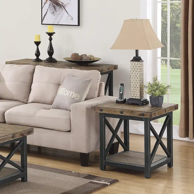 Table d'appoint en bois marron Carpenter Homestyles - 21 x 23 x 25