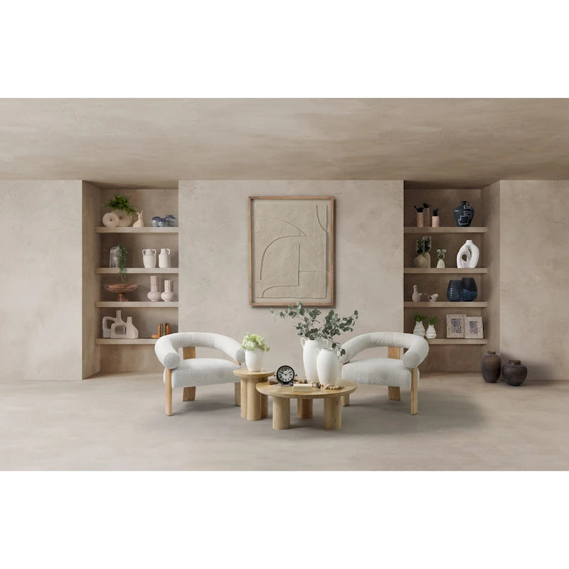 Sagebrook Home Paires de Tables Basses Élegantes en Bois de Mangue pour Intérieurs Modernes