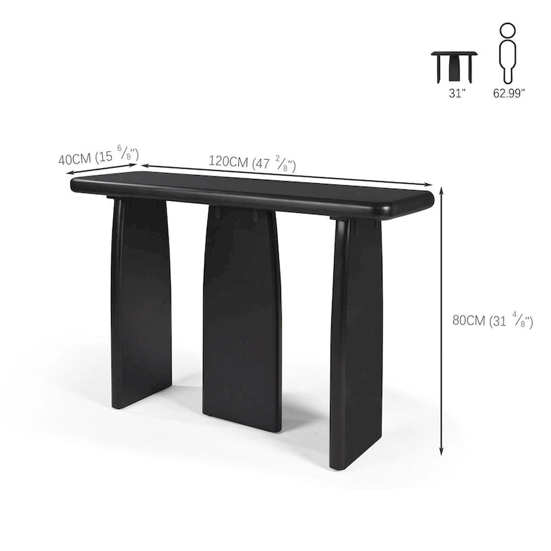 Console avec triple piédestal pour entrée