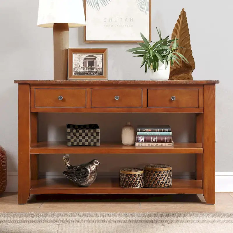 Console en bois massif de pin de 48 pouces