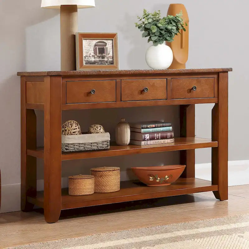 Console en bois massif de pin de 48 pouces