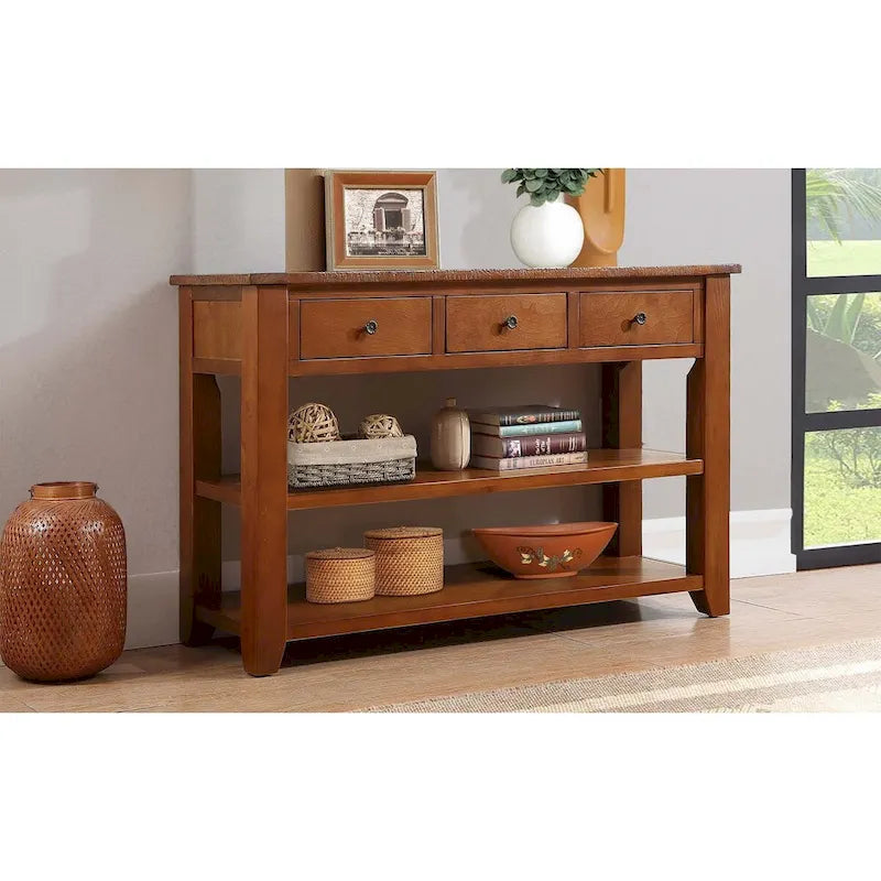 Console en bois massif de pin de 48 pouces
