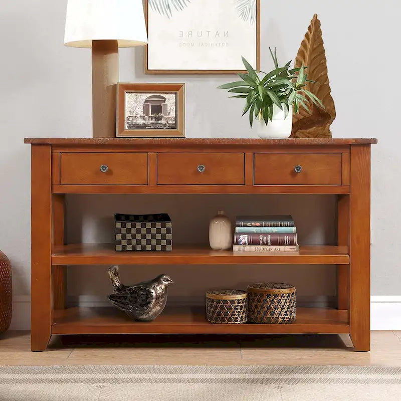 Console en bois massif de pin de 48 pouces