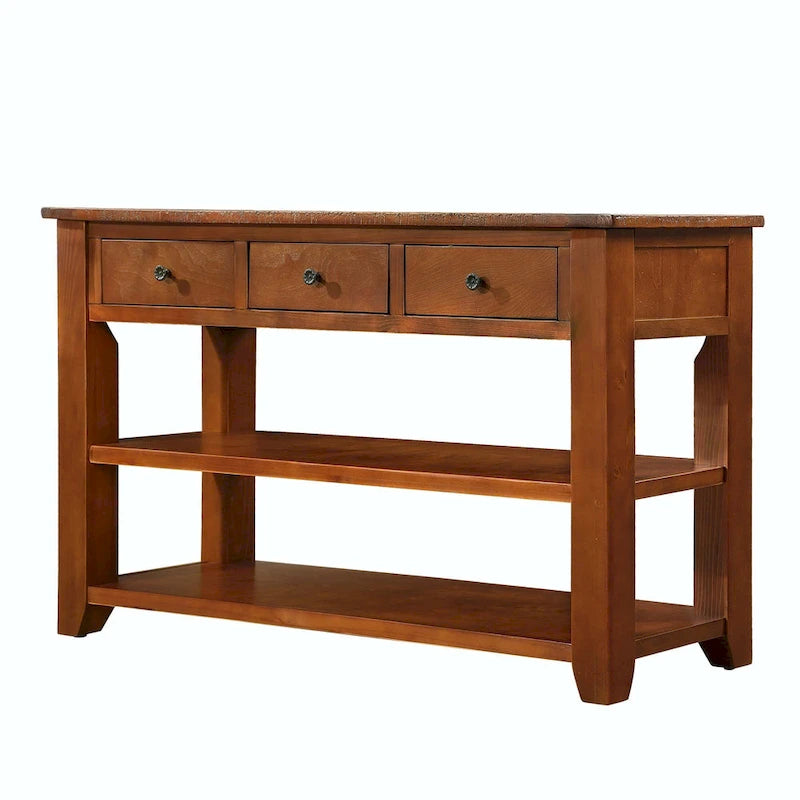 Console en bois massif de pin de 48 pouces