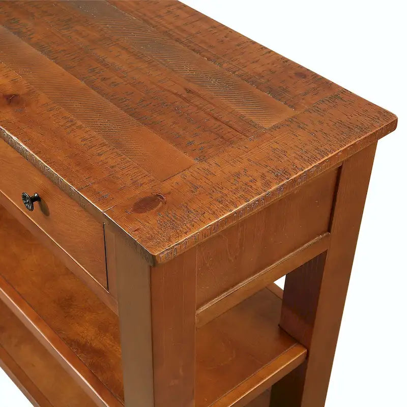 Console en bois massif de pin de 48 pouces