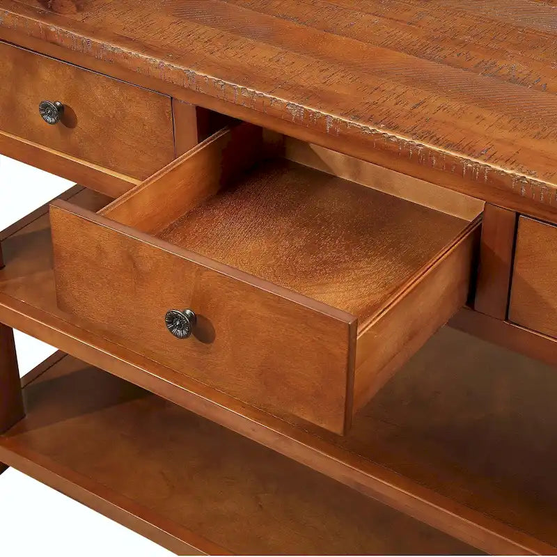 Console en bois massif de pin de 48 pouces