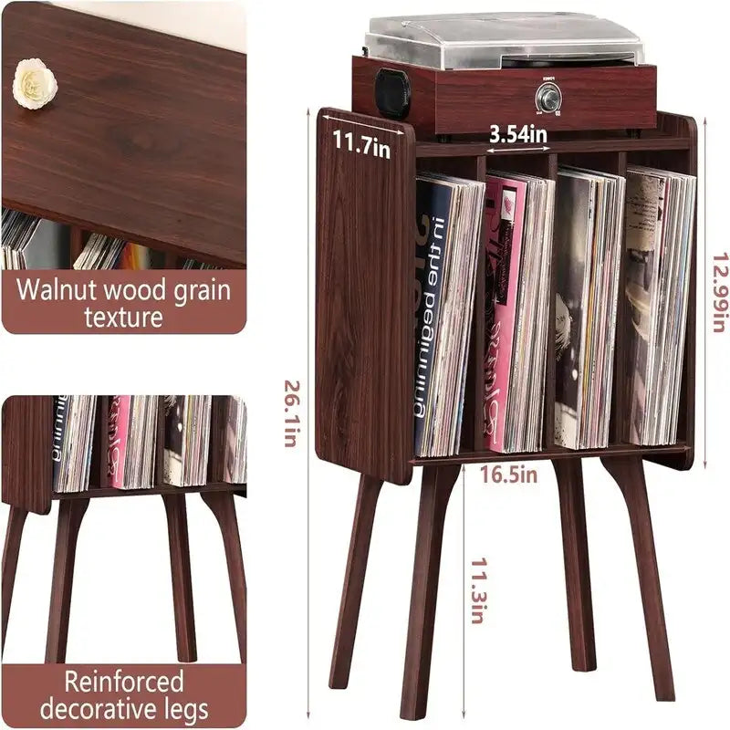 Petit support de platine vinyle - 11.7 in - 16.5 x 11.7 x 26.1