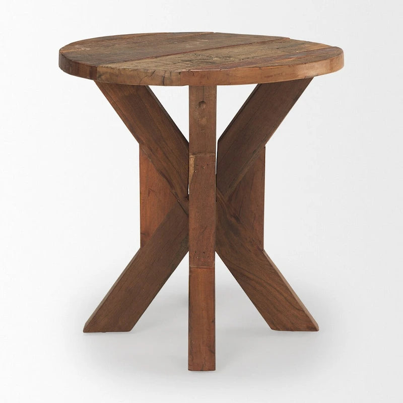 Table d'appoint en bois recyclé Heidi – 25,8 L x 25,8 l x 26,0 H