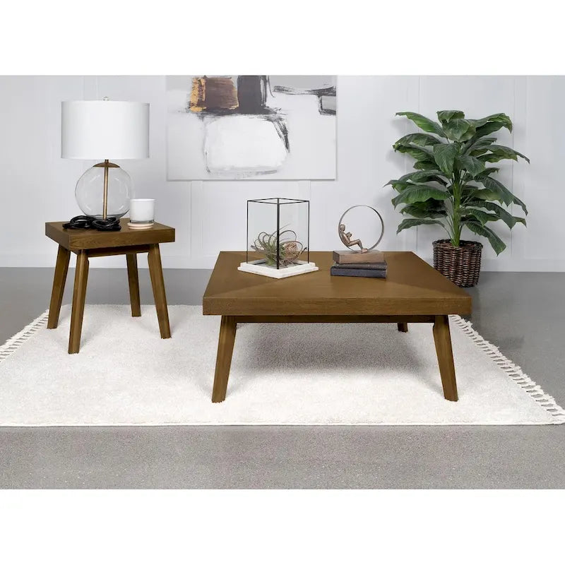 Table basse Hayward en noyer avec parquet en losange
