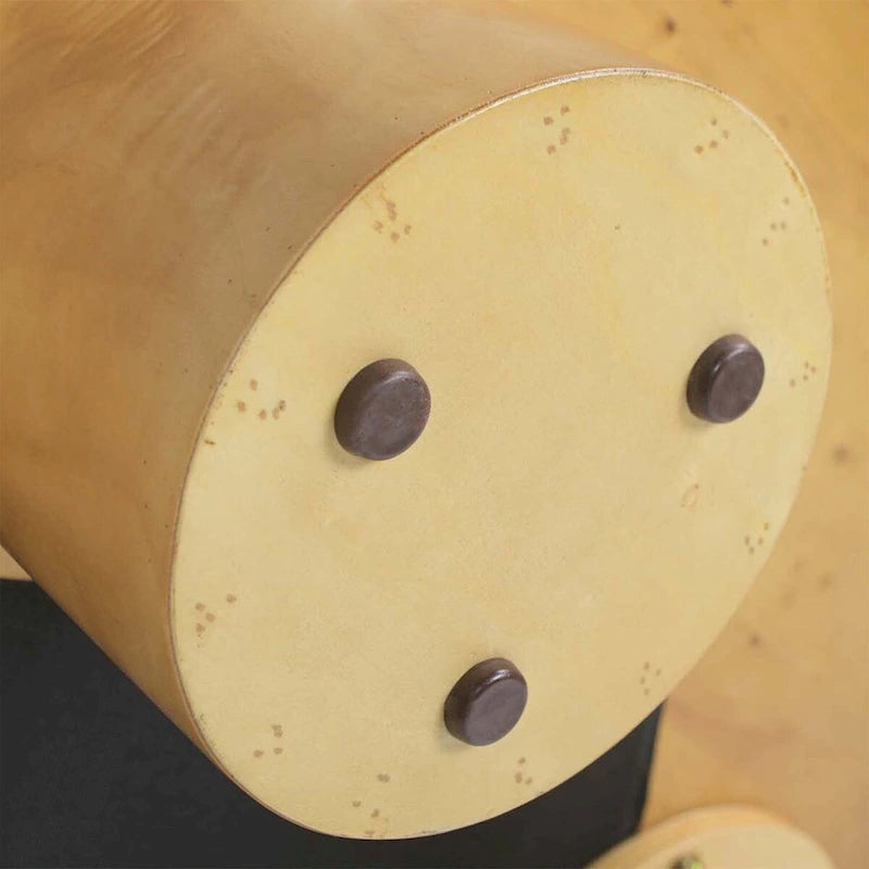 Table basse ronde Nebula 35,5 en loupe de bois avec pieds en pilier