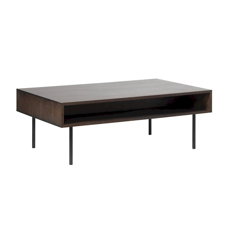 Table basse Rye Studio Modern 46 à 2 tiroirs, Chêne Espresso - 28 l. x 46 L. x 16,5 H.