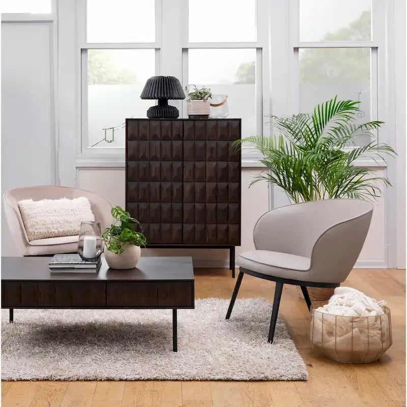 Table basse Rye Studio Modern 46 à 2 tiroirs, Chêne Espresso - 28 l. x 46 L. x 16,5 H.