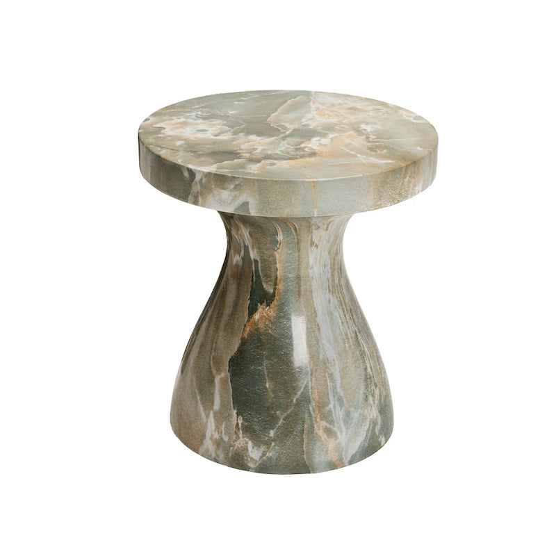 Table d'appoint Studio London Monia élégante en faux marbre pour l'intérieur et l'extérieur