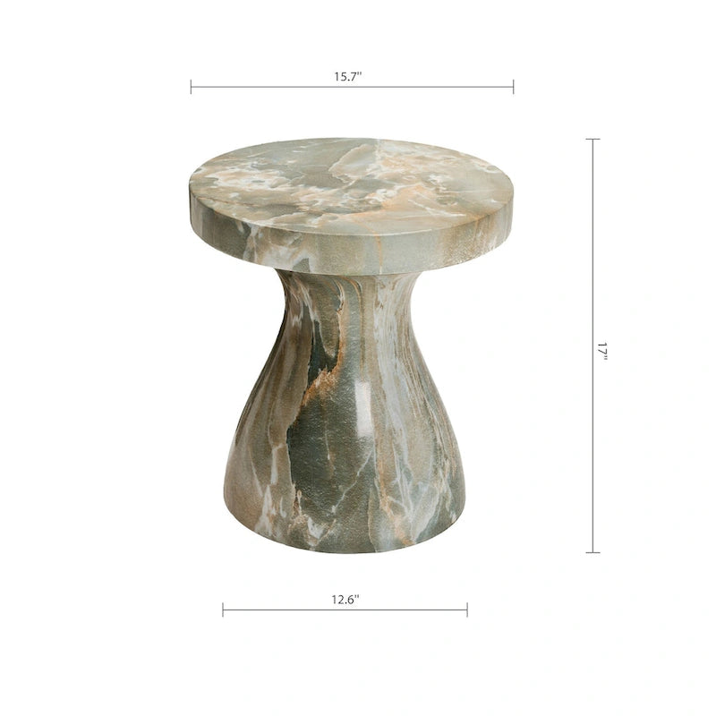 Table d'appoint Studio London Monia élégante en faux marbre pour l'intérieur et l'extérieur