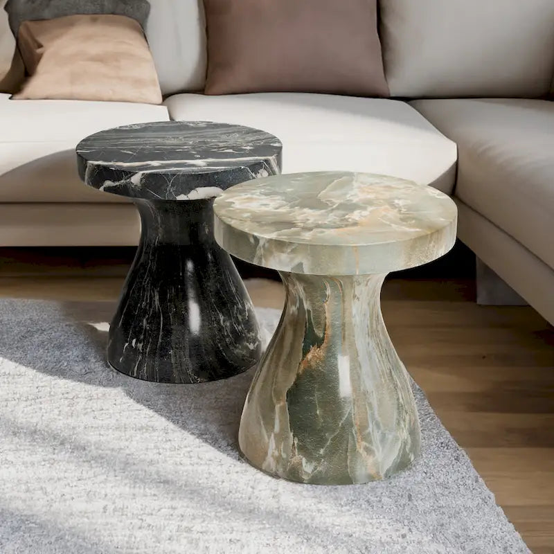 Table d'appoint Studio London Monia élégante en faux marbre pour l'intérieur et l'extérieur