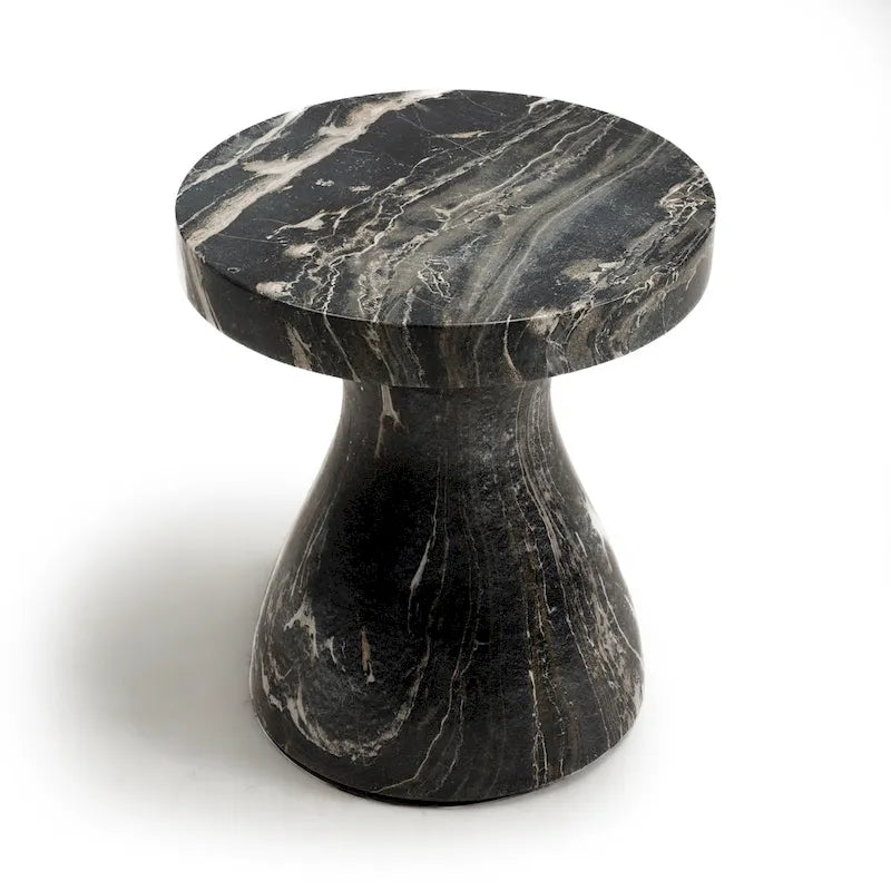 Table d'appoint Studio London Monia élégante en faux marbre pour l'intérieur et l'extérieur