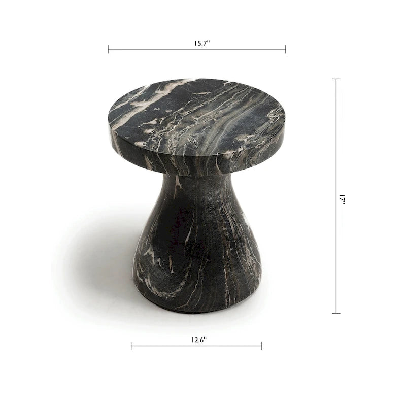 Table d'appoint Studio London Monia élégante en faux marbre pour l'intérieur et l'extérieur