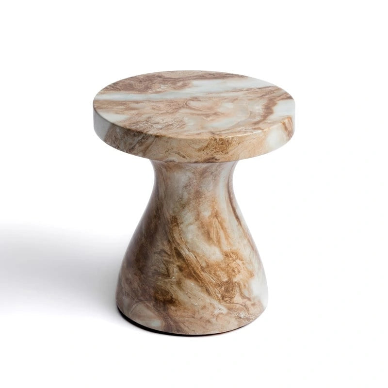 Table d'appoint Studio London Monia élégante en faux marbre pour l'intérieur et l'extérieur