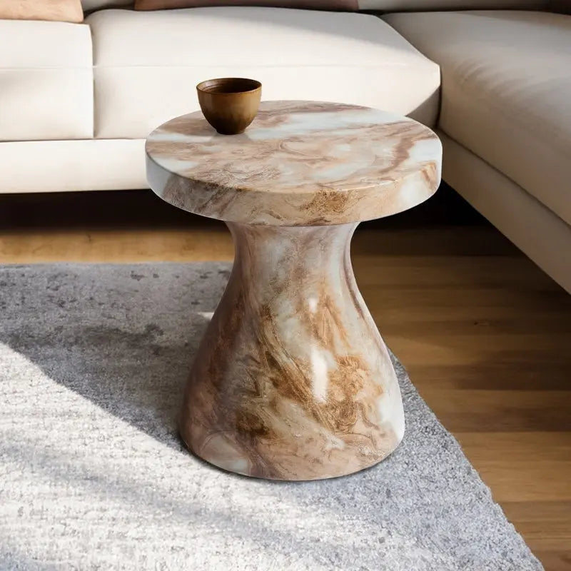 Table d'appoint Studio London Monia élégante en faux marbre pour l'intérieur et l'extérieur