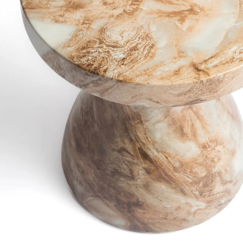 Table d'appoint Studio London Monia élégante en faux marbre pour l'intérieur et l'extérieur