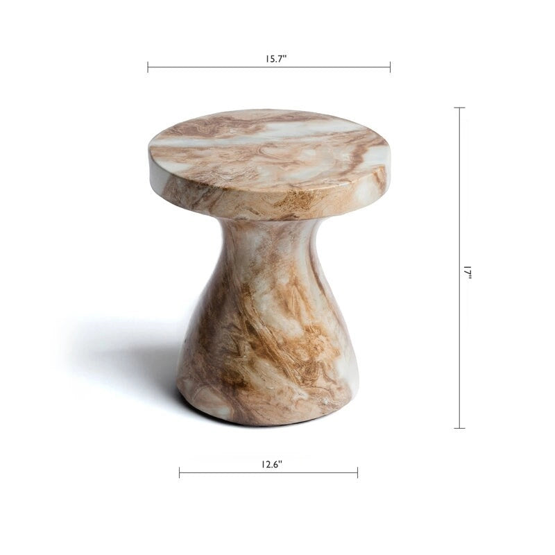 Table d'appoint Studio London Monia élégante en faux marbre pour l'intérieur et l'extérieur
