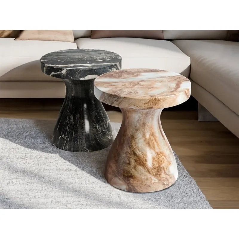 Table d'appoint Studio London Monia élégante en faux marbre pour l'intérieur et l'extérieur