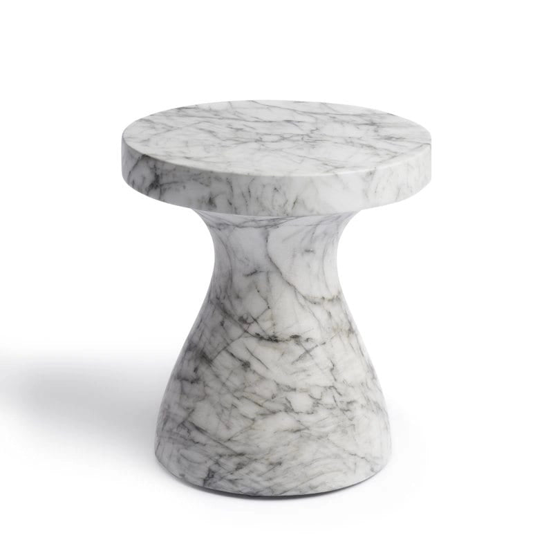 Table d'appoint Studio London Monia élégante en faux marbre pour l'intérieur et l'extérieur