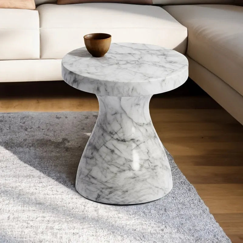 Table d'appoint Studio London Monia élégante en faux marbre pour l'intérieur et l'extérieur