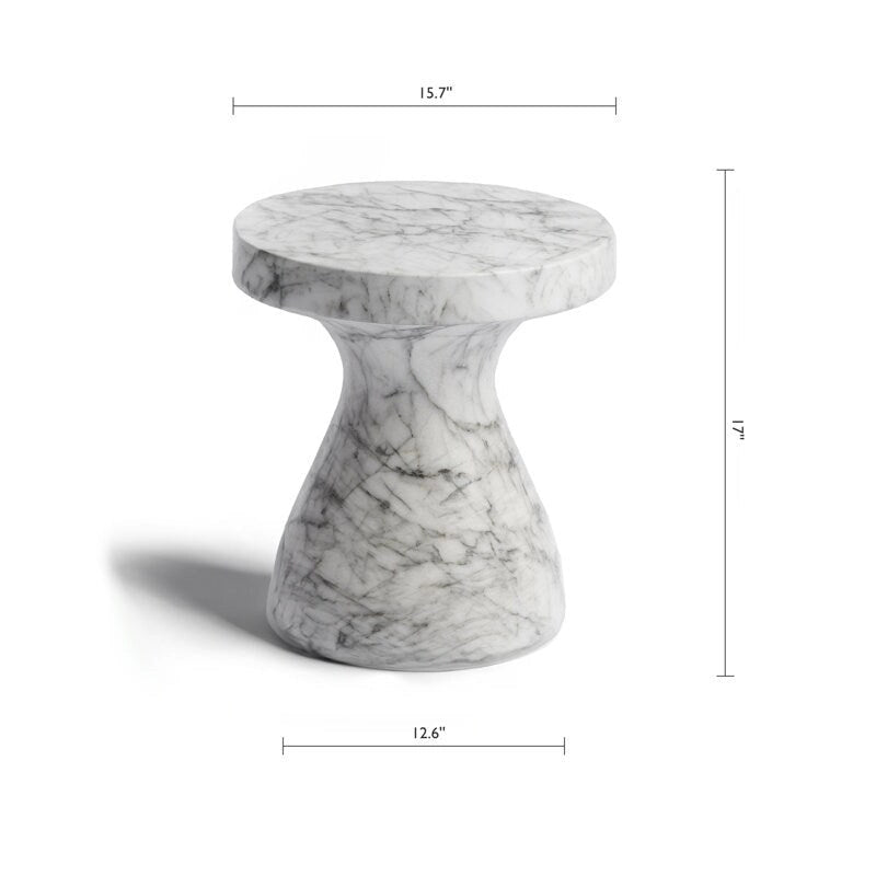 Table d'appoint Studio London Monia élégante en faux marbre pour l'intérieur et l'extérieur