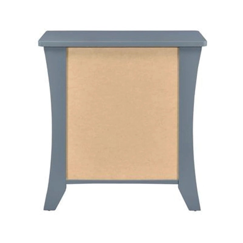Table d'appoint avec 2 tiroirs et un compartiment ouvert, Gris