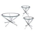 Ensemble de tables basses gigognes Brooke à plateau en verre
