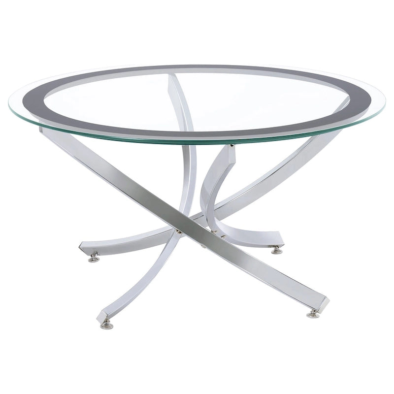 Ensemble de tables basses gigognes Brooke à plateau en verre