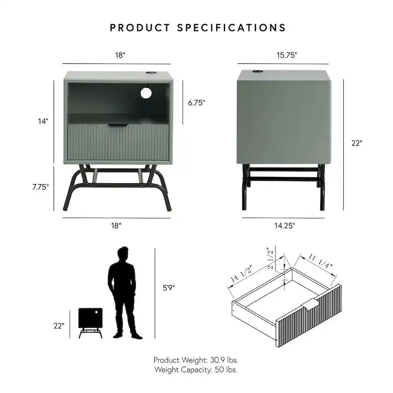 DH BASIC Ensemble de 2 tables basses et tables d'appoint modernes avec tiroirs à vagues 3D de Denhour