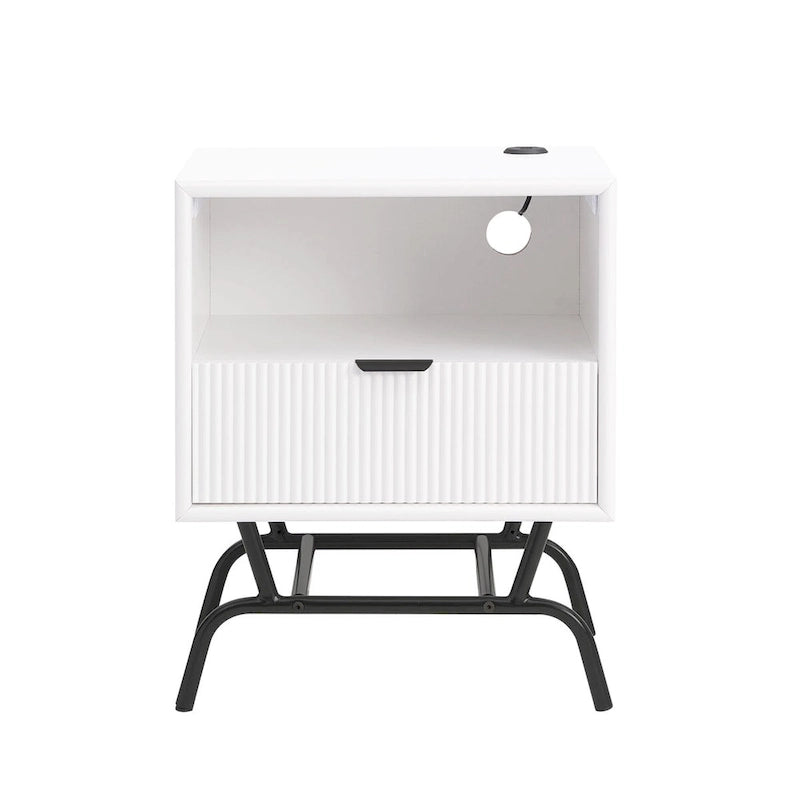 DH BASIC Ensemble de 2 tables basses et tables d'appoint modernes avec tiroirs à vagues 3D de Denhour