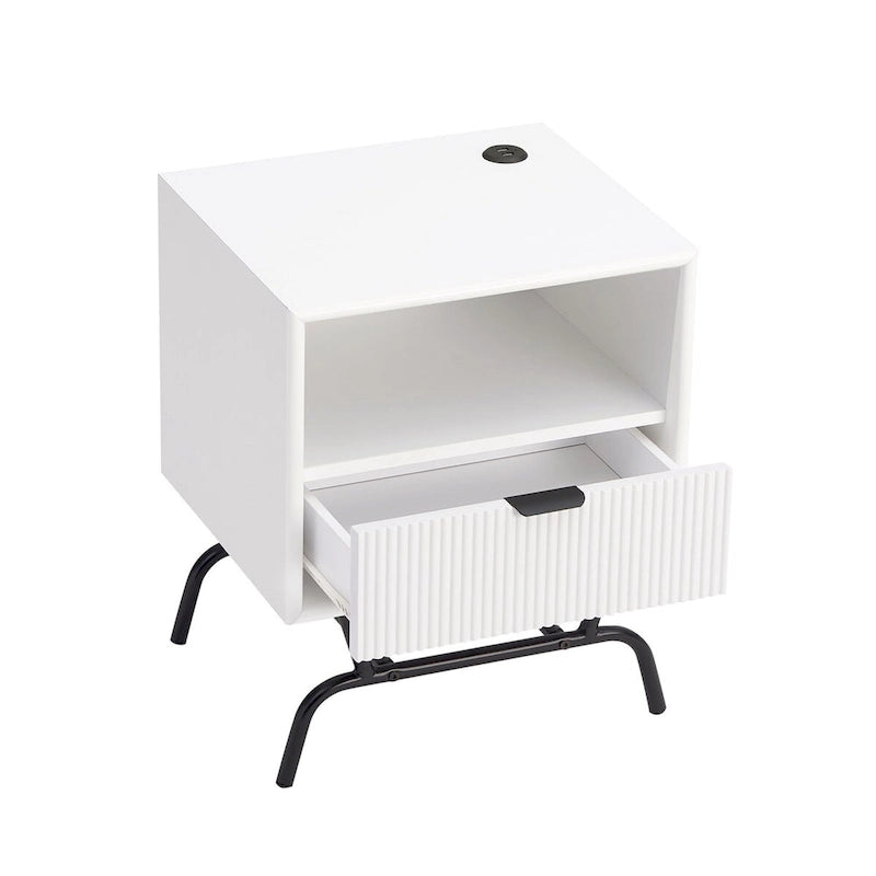 DH BASIC Ensemble de 2 tables basses et tables d'appoint modernes avec tiroirs à vagues 3D de Denhour