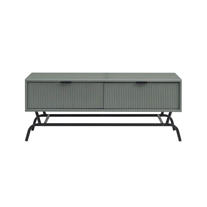 DH BASIC Ensemble de 2 tables basses et tables d'appoint modernes avec tiroirs à vagues 3D de Denhour