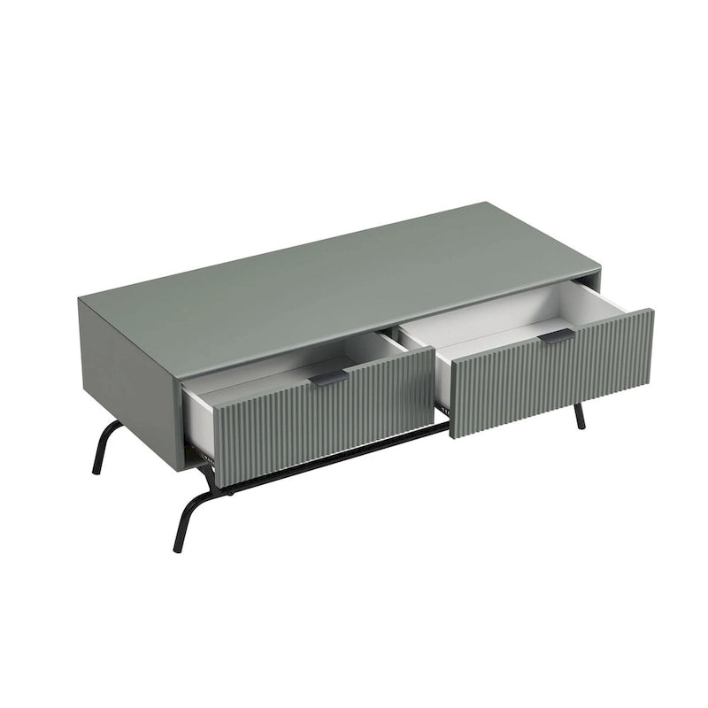 DH BASIC Ensemble de 2 tables basses et tables d'appoint modernes avec tiroirs à vagues 3D de Denhour
