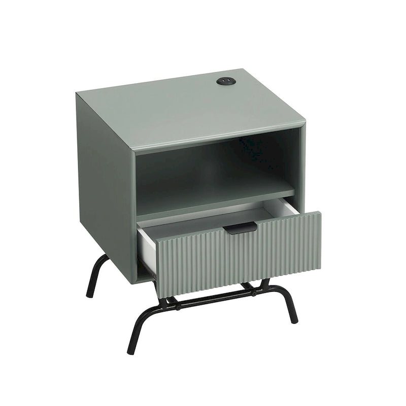 DH BASIC Ensemble de 2 tables basses et tables d'appoint modernes avec tiroirs à vagues 3D de Denhour