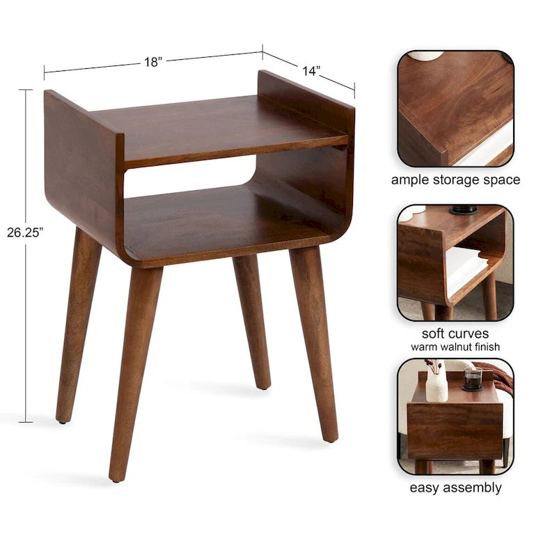 Table d'appoint en bois Quilby de Kate et Laurel - 18x14x27